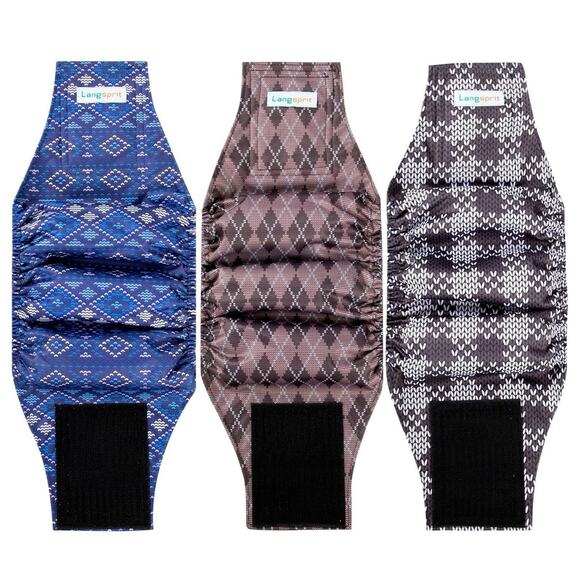 Langsprit Male Belly Bands for Dogs (Pack of 3) Dog Diapers Male, Washable *READ - Picture 1 of 9